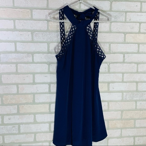 Lulu’s Anyway Shape or Form Navy Halter Dress Size S - Picture 4 of 9